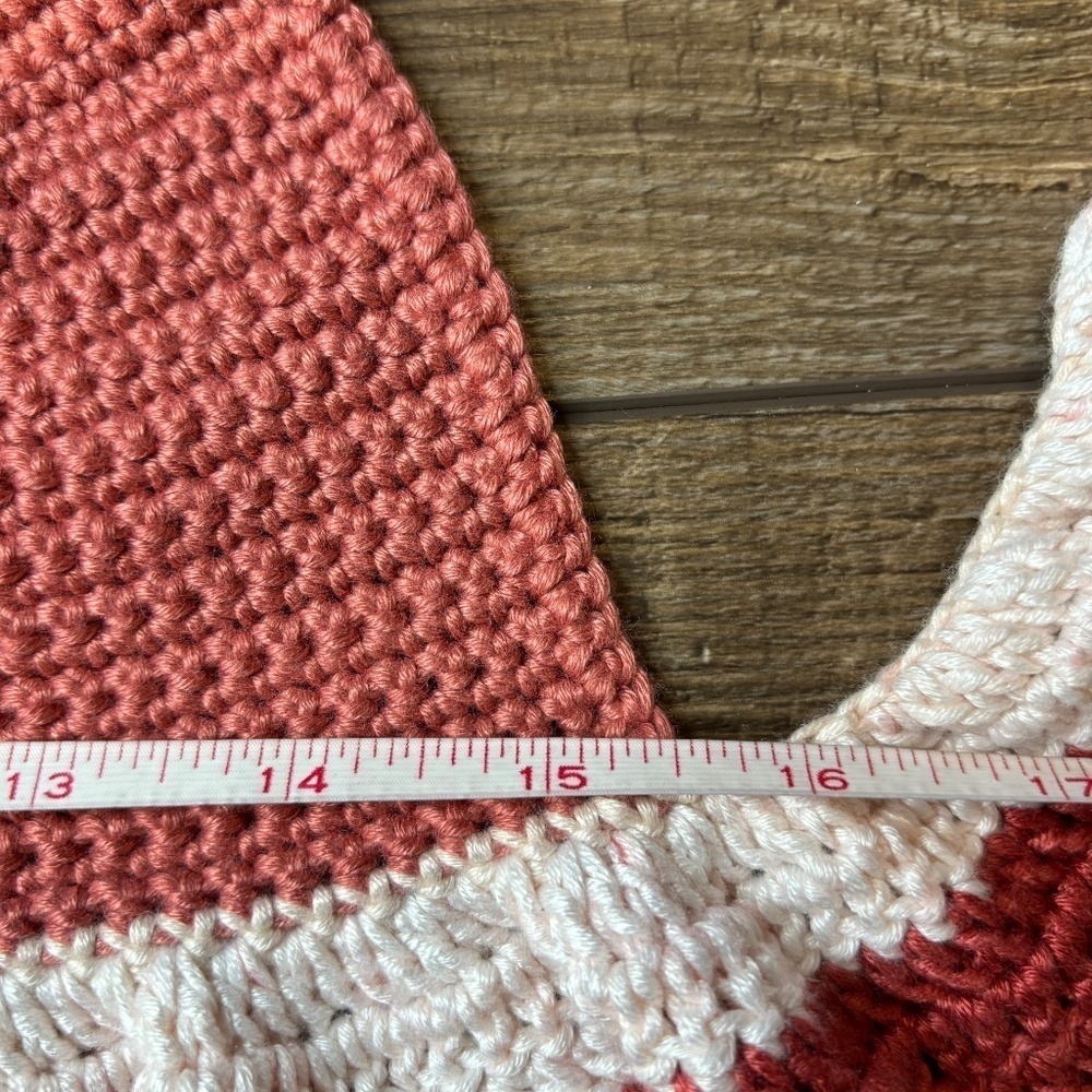 Handcrafted Ruffle Halter Crop Top Bamboo Yarn Art Handmade Crochet Knit Summer - Picture 13 of 16